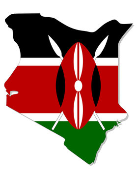 Carte et drapeau du Kenya