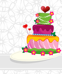 Wedding Cake with Flowers