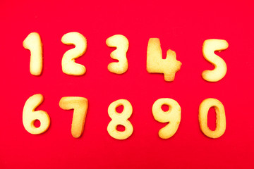 Appetizing cookies in shape numerals