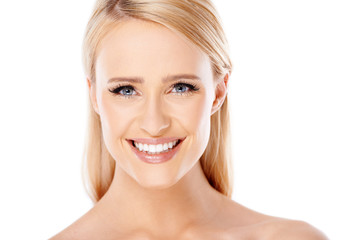 Obraz premium Close up portait of caucasian blond woman