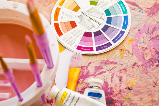 Colour Wheel and Painting Accessories