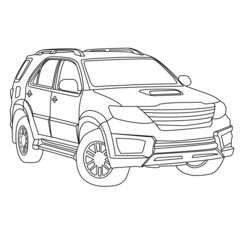 suv car outline vector