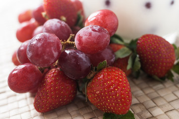 yogurt with grapes, kiwi and berries