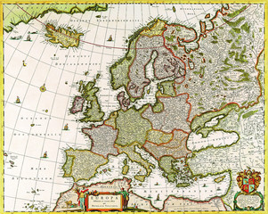Obraz premium Europe old map 1640