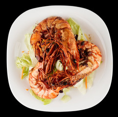 Shrimps and lettuce appetizer