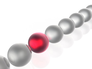 Red and grey spheres
