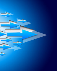 Background with blue arrows