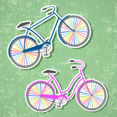 Bicycles with rainbow wheels