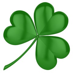 Saint Patrick's Day 3d clover sign over white