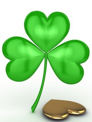 Saint Patrick's Day 3d clover sign. Luck concept