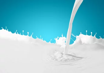 Stickers pour porte Milk-shake Image of milk splashes