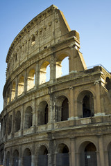 Portion of the Colosseum in Rome, Italy