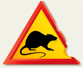 Road sign with rat