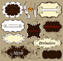 Calligraphic retro design elements