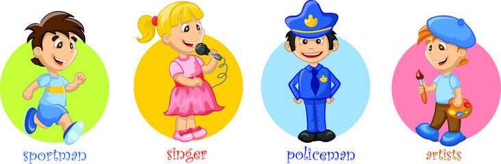 Мультфильм милый полицейский, художник, певец, спортсмен