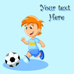 Мальчик играет в футбол, фон