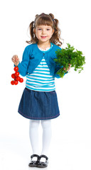 Girl with cherry tomatoes