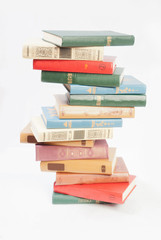 Book heap isolated on white