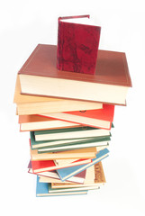 Book heap isolated on white