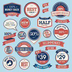 Set of vintage badges and ribbons for sale