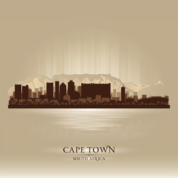 Cape Town South Africa skyline city silhouette
