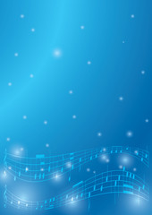 blue flyer with musical notes - vector