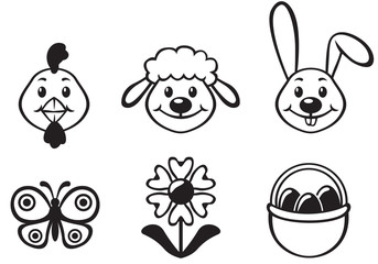 Easter cartoon set