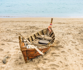 Old beached fishing Boat - Asian Style