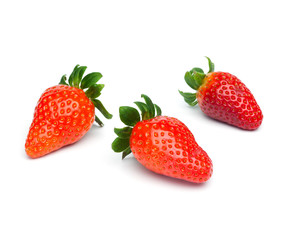 Three Strawberries, isolated