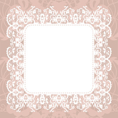Elegant doily on lace gentle background for scrapbooks