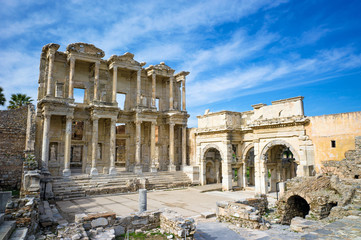 Library of Celsus in Ephesus ancient city, Selcuk, Turkey - obrazy, fototapety, plakaty