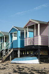 Obraz na płótnie Canvas Colorful Beach Huts at Southend, Essex, UK