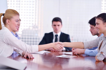 business people making a deal at meeting