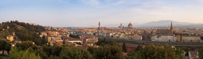 Fototapeta na wymiar Panorama of Florence at sunrise, Firenze, Tuscany, Italy, Europe
