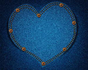 Jeans texture with heart