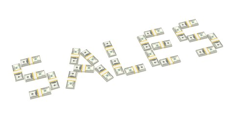 Sales. White background