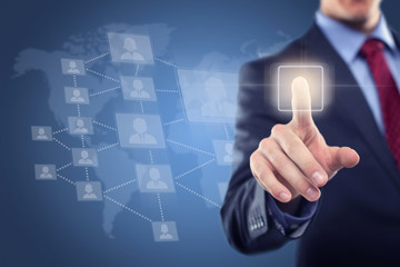Man touching display.... in Background Network