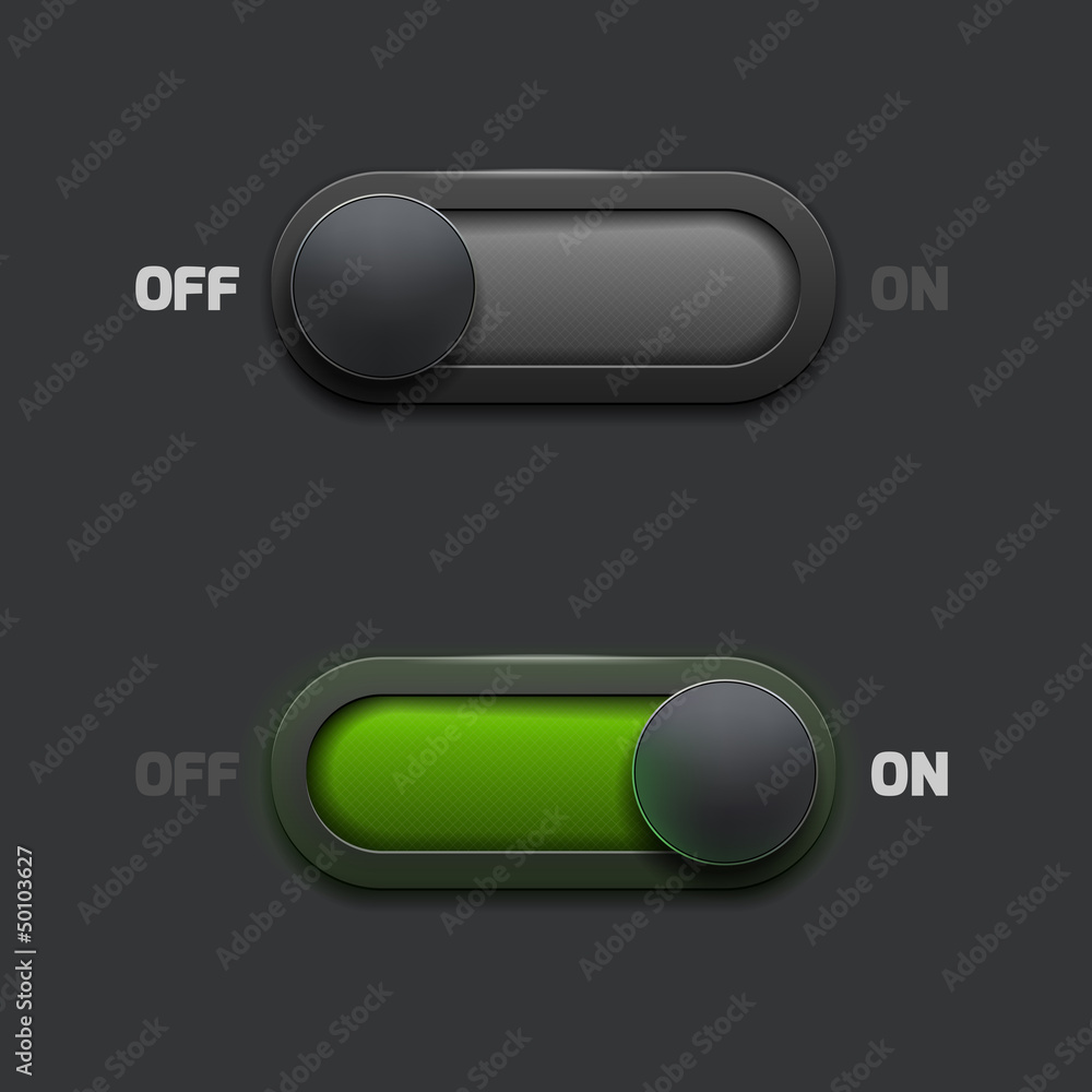Poster on-off switch web buttons