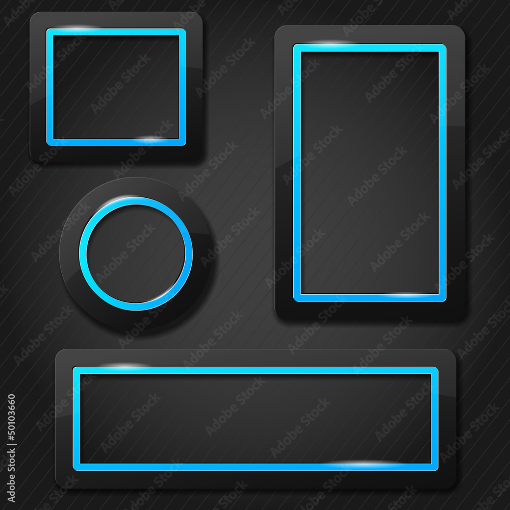 Poster set of modern glossy frames for your text - vector file