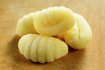 Homemade raw gnocchi, italian fresh pasta