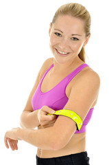 Joggerin legt Signalband an