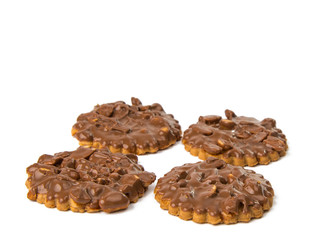 cookies with chocolate and nuts isolated
