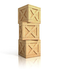 stack of wooden crate