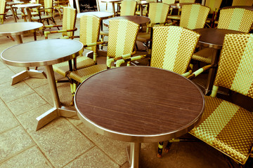Fototapeta na wymiar coffee terrace with tables