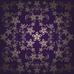 Background baroque vector with flowers
