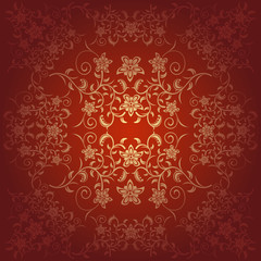 Background baroque vector with flowers