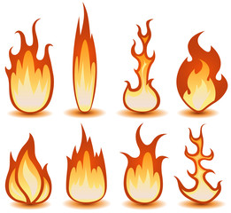 Fire And Flames Symbols Set