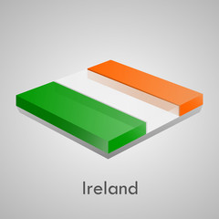 European flags set (glossy bricks) - Ireland