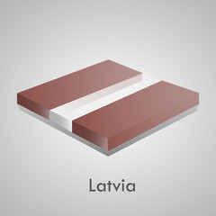 European flags set (glossy bricks) - Latvia