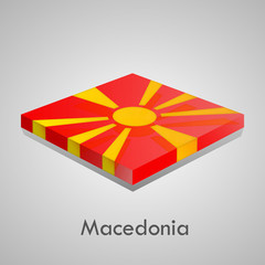 Fototapeta premium European flags set (glossy bricks) - Macedonia